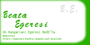 beata egeresi business card